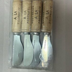 NIB Wine Cork Stainless Cheese Spreaders